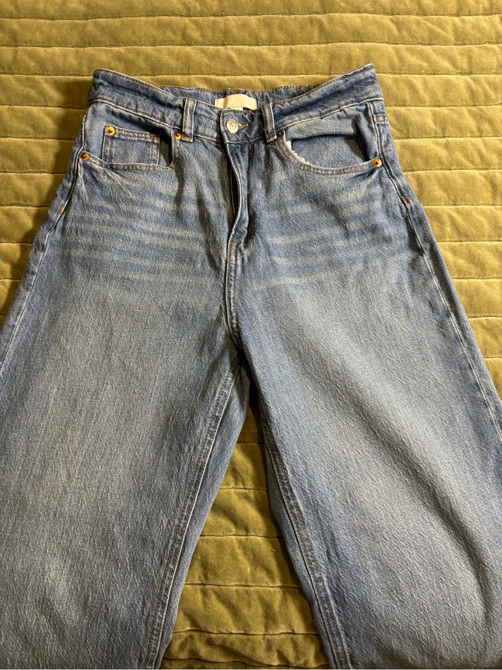 H&M Light Wash Blue High-Rise Straight Jeans